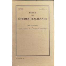 Revue des études italiennes / tome 33/ janvier decembre 1987