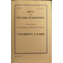 Revue des études italiennes / tome 35 / ungaretti à paris