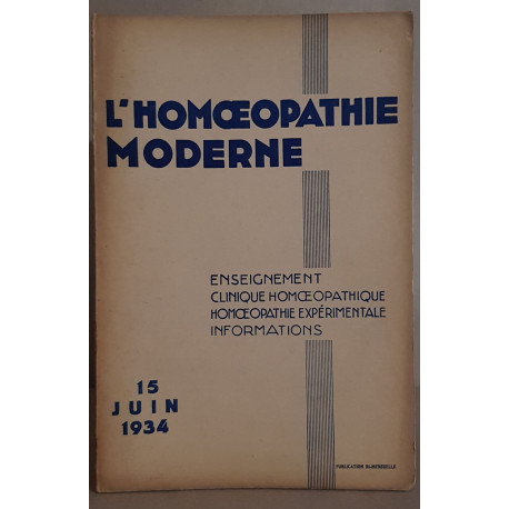 L'homoeopathie moderne - N°12 - 15 Juin 1934
