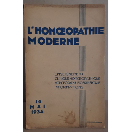 L'homoeopathie moderne - N°10 - 15 Mai 1934