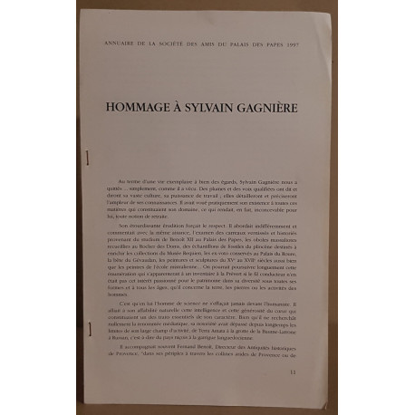 Hommage à Sylvain Gagnière