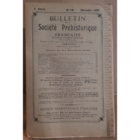 Bulletin de la société préhistorique française - Tome 29 - N°12