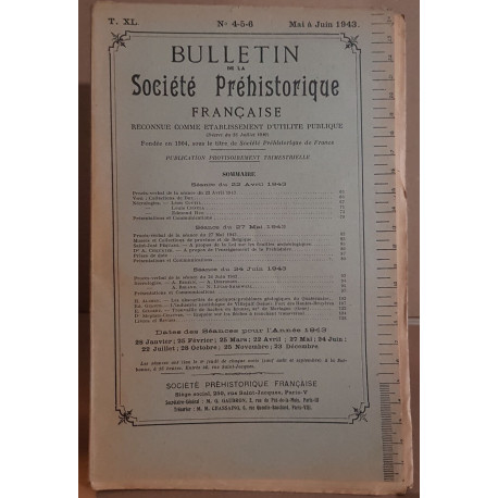 Bulletin de la société préhistorique française - Tome 40 - N°4-5-6