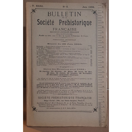 Bulletin de la société préhistorique française - Tome 31 - N°6