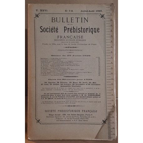 Bulletin de la société préhistorique française - Tome 26 - N°7-8