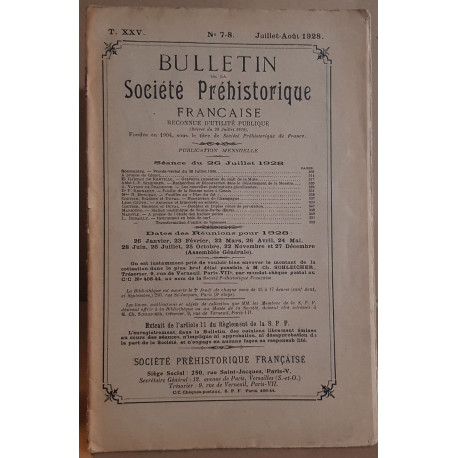 Bulletin de la société préhistorique française - Tome 25 - N°7-8