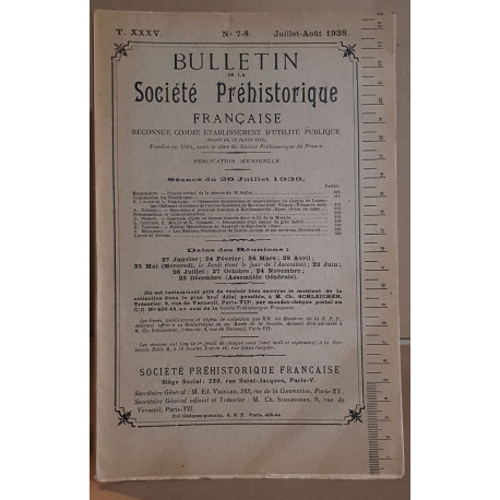 Bulletin de la société préhistorique française - Tome 35 - N°7-8