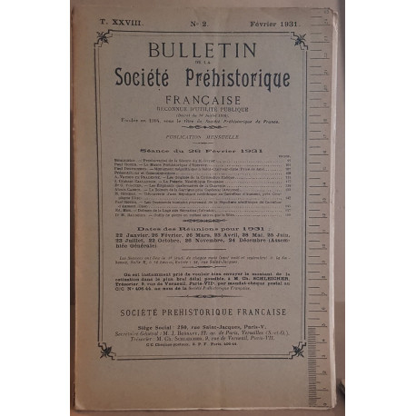 Bulletin de la société préhistorique française - Tome 28 - N°2