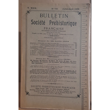 Bulletin de la société préhistorique française - Tome 29 - N°7-8