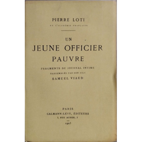 Un jeune officier pauvre - fragments de journal intime rassemblés...