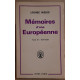 Mémoires d'une Européenne - Tome III : 1934-1939