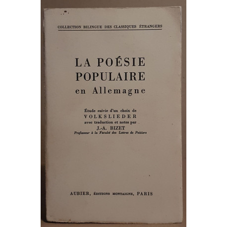 La poésie populaire en Allemagne (bilingue)