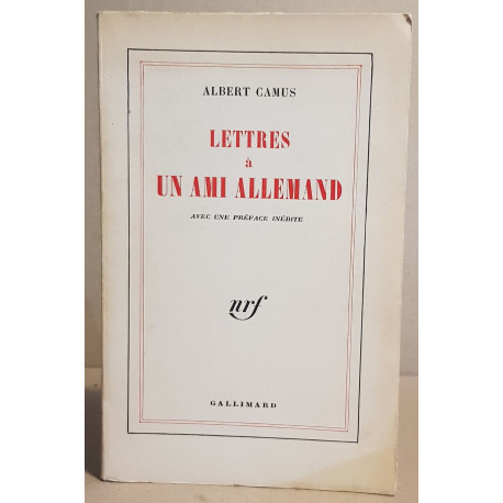 Lettres à un ami allemand. avec une préface inédite