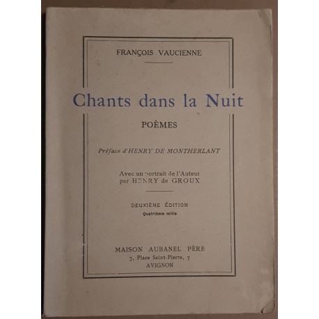 Chants dans la nuit - Poèmes (2° édition) / Dédicace