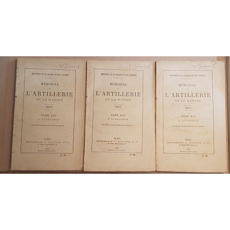 Mémorial de l'artillerie de la marine - texte - Tome XIV - 1° 2°...