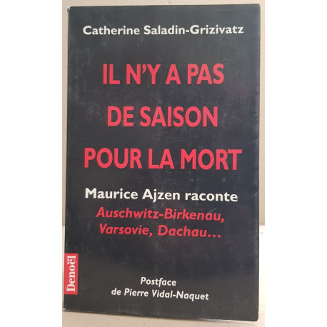 Il n'y a pas de saison pour la mort / dédicaces de l'auteur et de...