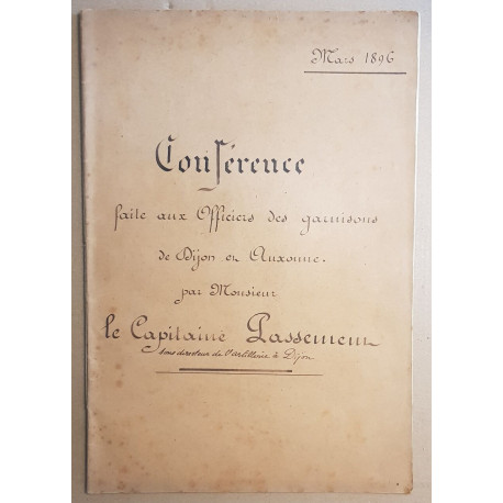 Conférence faite aux Officiers des garnisons de Dijon et Auxonne...