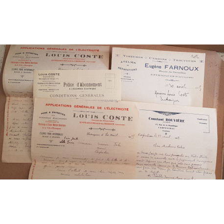 Lot de documents du Vaucluse des années 30 (5 pièces) avec des...