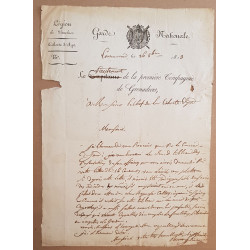 Lettre de la Garde Nationale - Légion de Vaucluse - Cohorte d'Apt...