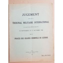 Jugement rendu par le tribunal militaire international au cours de...