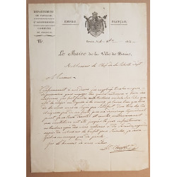 Lettre du maire de la ville de Pertuis à monsieur De Barret chef...
