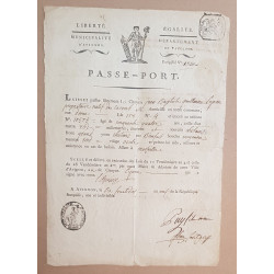 Passe-port du citoyen J.-B. Lépine natif de Caromb allant à Marseille
