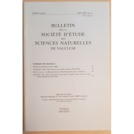 Bulletin de la société d'étude des sciences naturelles de Vaucluse...