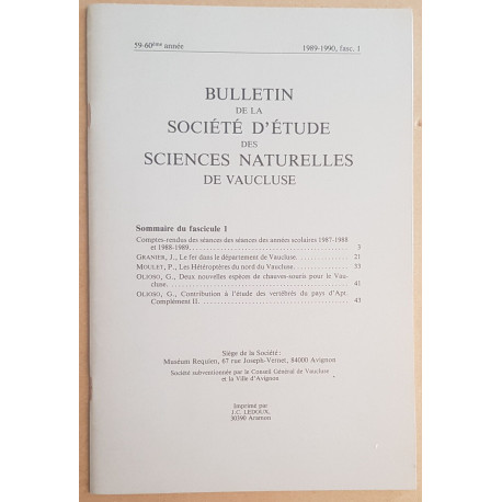 Bulletin de la société d'étude des sciences naturelles de Vaucluse...