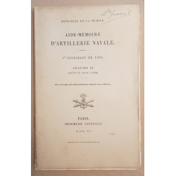 Aide-mémoire d'artillerie navale - Chapitre III (1° livraison) -...