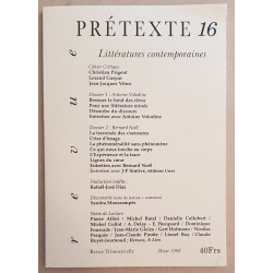 Prétexte 16 (revue trimestrielle) - Hiver 1998 - Littératures...