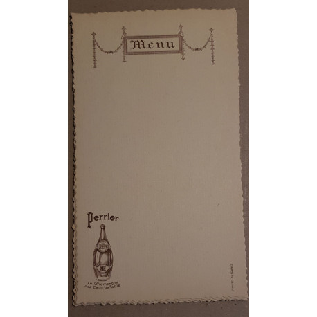 Lot de 12 menus publicitaires Perrier