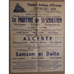 Affichette du Théatre Antique d'Orange - Chorégies 1948