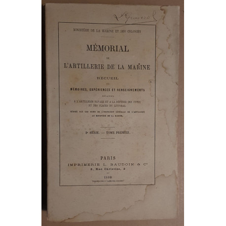 Mémorial de l'artillerie de marine - Recueil de mémoires...