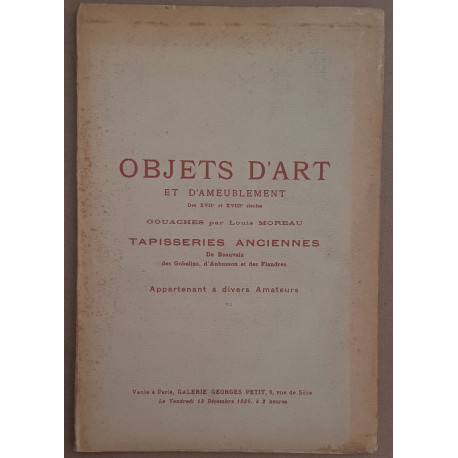 Catalogue de vente publique du Vendredi 13 décembre 1929 à Paris