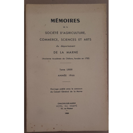Mémoires du département de la Marne - Tome 81