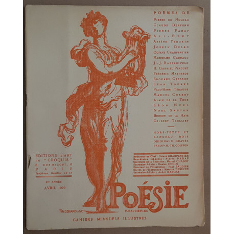 Poésie - Cahiers mensuels illustrés - Avril 1929