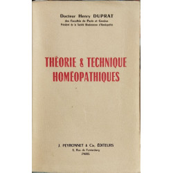 Theorie et technique homéopathiques