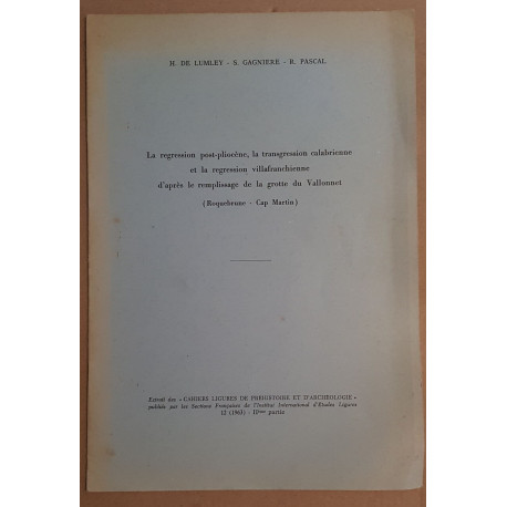 La régression post-pliocène la transgression calabrienne et la...