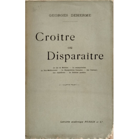 Croitre ou diqparaitre / la loi de Malthus-la surpopulation la...