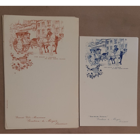 Lot de 20 menus publicitaires Gratien et Meyer à Saumur (12 rouges...