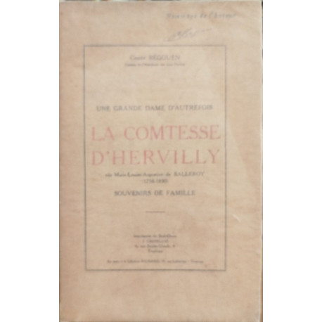 Une grande dame d'autrefois la comtesse d'hervilly