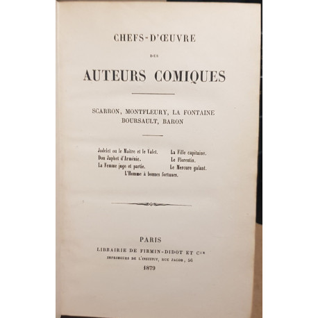 Chefs-d'oeuvre des auteurs comiques (8 volumes)