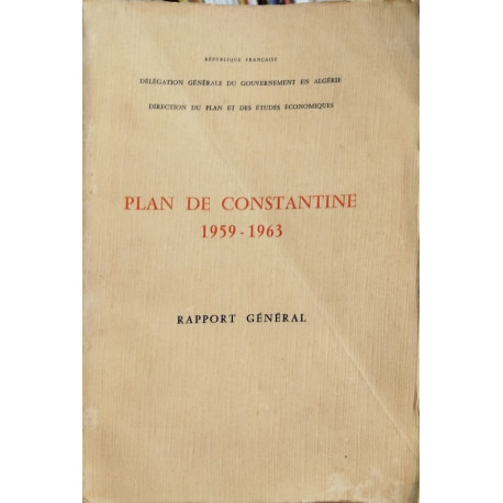 Délégation générale du gouvernement en Algérie. Plan de...