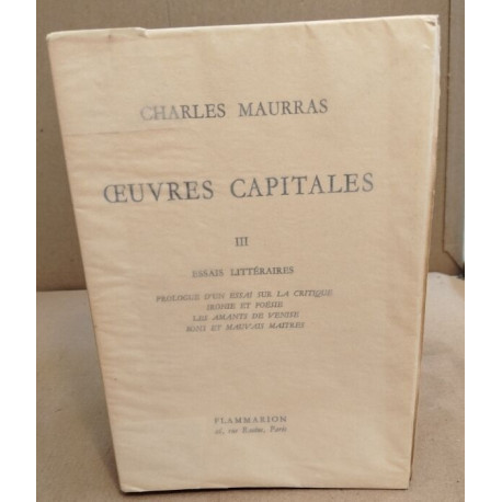 Oeuvres capitales / tome 3 :essais littéraires :Prologue d'un...
