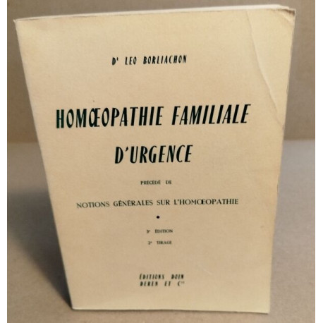 Homéopathie familiale d'urgence