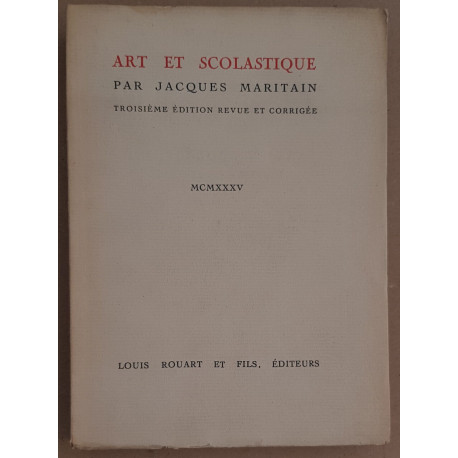 Art et scholastique (3° édition revue et corrigée)