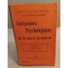 Enseignements psychologiques de la guerre européenne