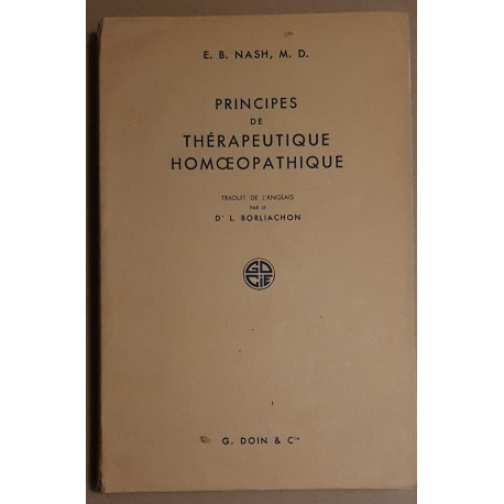 Principes de thérapeutique homoeopathique