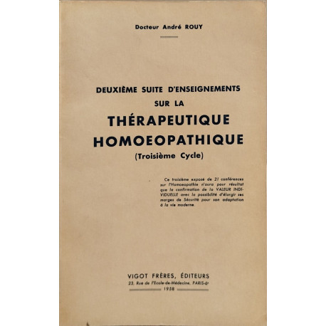 Suite d'enseignements sur la thérapeutique homéopathique(troisième...