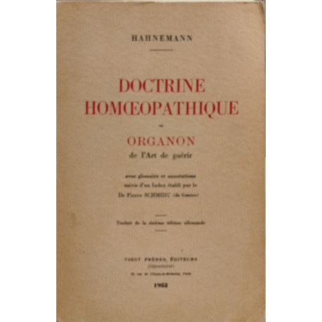 Doctrine homéopathique ou organon de l'art de guérir